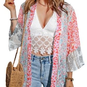 🌸. #607.      Leopard print kimono
